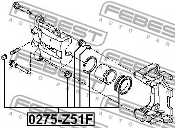 FEBEST 0275z51f -  Ремкомплект суппорта тормозного заднего