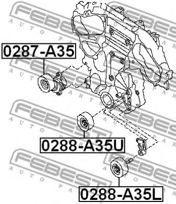 FEBEST 0288a35l -  Паразитный / ведущий ролик, поликлиновой ремень