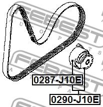 FEBEST 0290j10e -  Натяжитель ремня, клиновой зубча