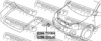 FEBEST 0299t31lh -  Монтажный комплект, капот двигателя