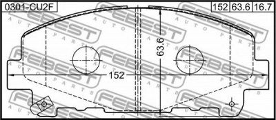 FEBEST 0301cu2f -  Колодки тормозные дисковые передние, комплект