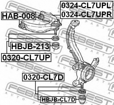 FEBEST 0320cl7up -  Опора шаровая переднего верхнего рычага