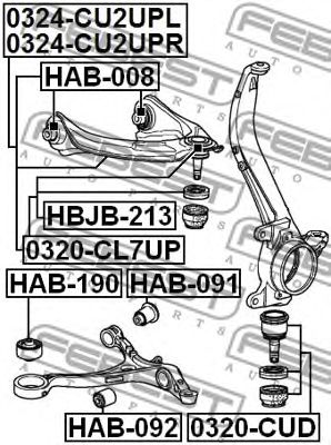 FEBEST 0320cud -  Несущий / направляющий шарнир