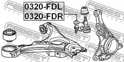 FEBEST 0320fdr -  Опора шаровая, передняя правая