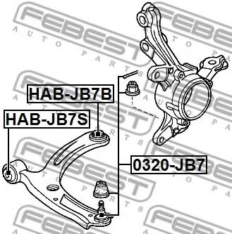 FEBEST 0320jb7 -  Несущий / направляющий шарнир