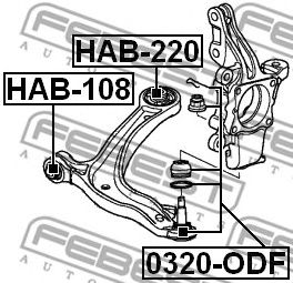 FEBEST 0320odf -  Несущий / направляющий шарнир
