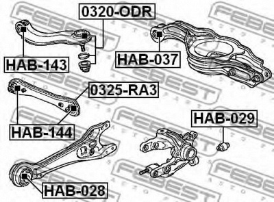 FEBEST 0320odr -  Опора шаровая заднего верхнего рычага