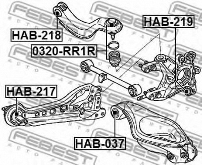 FEBEST 0320rr1r -  Несущий / направляющий шарнир