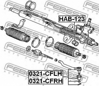 FEBEST 0321cflh -  Наконечник поперечной рулевой тяги