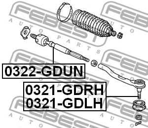 FEBEST 0321gdrh -  Наконечник поперечной рулевой тяги