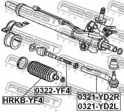FEBEST 0321yd2r -  Наконечник поперечной рулевой тяги