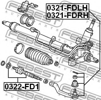 FEBEST 0322fd1 -  Осевой шарнир, рулевая тяга