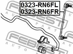 FEBEST 0323rn6fr -  Тяга стабилизатора передняя правая