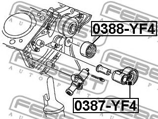 FEBEST 0388yf4 -  Паразитный / ведущий ролик, поликлиновой ремень