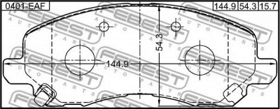 FEBEST 0401eaf -  Колодки тормозные дисковые передние, комплект