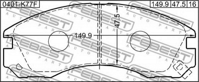 FEBEST 0401k77f -  Колодки тормозные дисковые передние, комплект