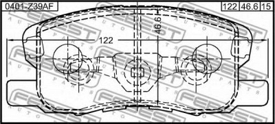 FEBEST 0401z39af -  Колодки тормозные дисковые передние, комплект