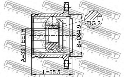 FEBEST 0411kb4rh -  Шарнир, приводной вал