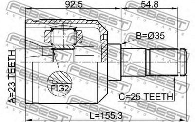 FEBEST 0411n11w -  Шарнир, приводной вал
