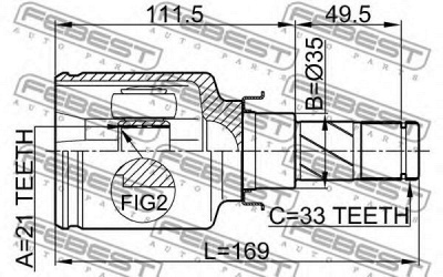 FEBEST 0411z30 -  Шрус внутренний 21x35x33