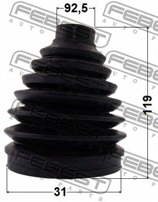 FEBEST 0417pcw6 -  Пыльник шрус наружный комплект92.5x119x31