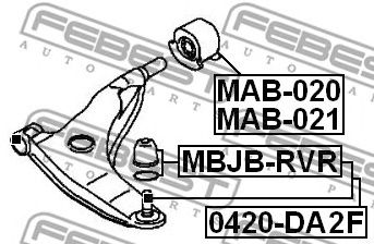 FEBEST 0420da2f -  Опора шаровая, передняя нижняя