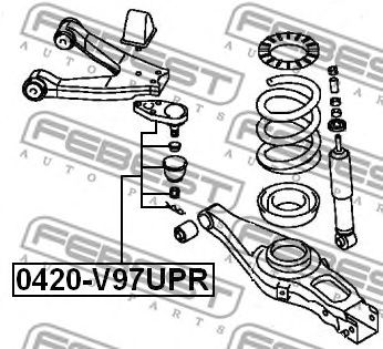 FEBEST 0420v97upr -  Опора шаровая, задняя верхняя