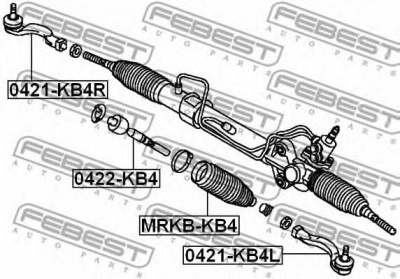 FEBEST 0421kb4r -  Наконечник поперечной рулевой тяги