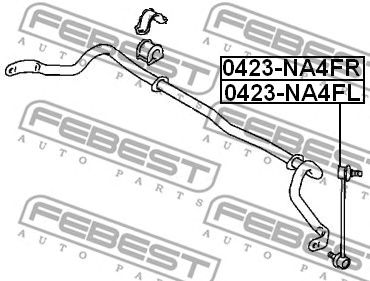 FEBEST 0423na4fr -  Стойка стабилизатора переднего, правая