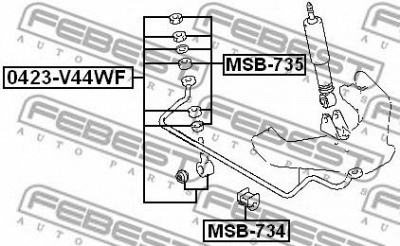FEBEST 0423v44wf -  Тяга стабилизатора передняя