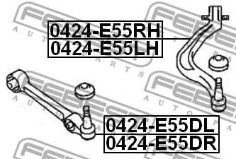 FEBEST 0424e55rh -  Рычаг независимой подвески колеса, подвеска колеса