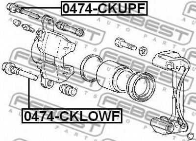 FEBEST 0474ckupf -  Втулка направляющая суппорта тормозного переднего верхняя