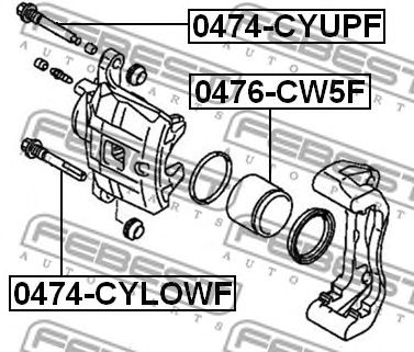 FEBEST 0474cyupf -  Втулка направляющая суппорта тормозного переднего