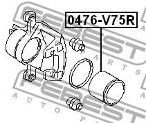 FEBEST 0476v75r -  Поршень тормозного суппорта заднего