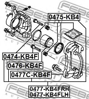 FEBEST 0477kb4flh -  Суппорт тормозной, левый