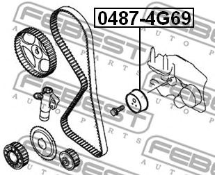 FEBEST 04874g69 -  Натяжной ролик, ремень ГРМ