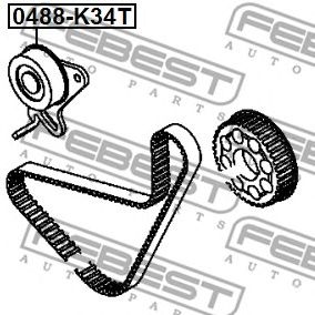 FEBEST 0488k34t -  Паразитный / Ведущий ролик, зубчатый ремень