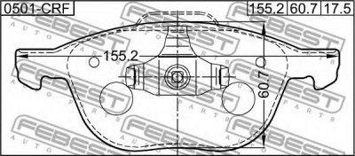 FEBEST 0501crf -  Колодки тормозные дисковые передние, комплект