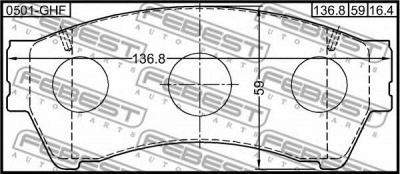 FEBEST 0501ghf -  Колодки тормозные дисковые передние, комплект