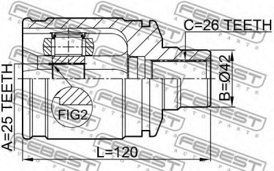 FEBEST 0511gdrh -  Шрус внутренний правый25x42x26