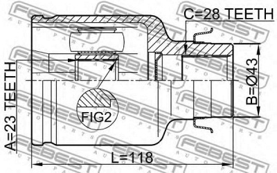 FEBEST 0511m320atrh -  Шрус внутренний правый23x43x28