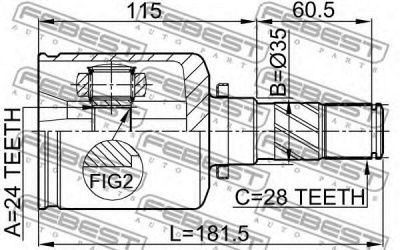 FEBEST 0511mz5atlh -  Шрус внутренний левый24x35x28