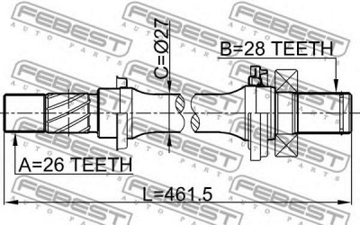 FEBEST 0512m316at -  Вал приводной, передний правый