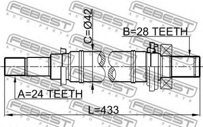FEBEST 0512m316mt -  Вал приводной, передний правый