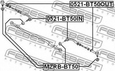 FEBEST 0521bt50out -  Наконечник поперечной рулевой тяги
