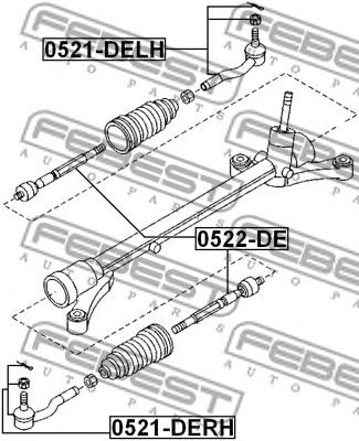 FEBEST 0521delh -  Наконечник поперечной рулевой тяги