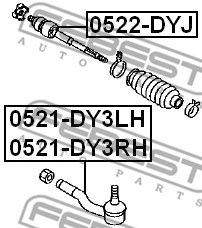 FEBEST 0521dy3rh -  Наконечник поперечной рулевой тяги