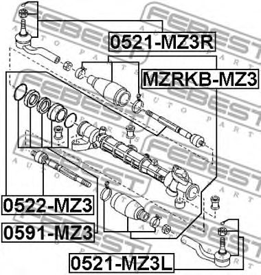 FEBEST 0521mz3l -  Наконечник поперечной рулевой тяги