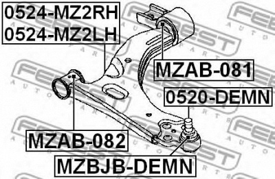 FEBEST 0524mz2rh -  Рычаг независимой подвески колеса, подвеска колеса