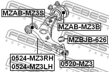 FEBEST 0524mz3rh -  Рычаг независимой подвески колеса, подвеска колеса